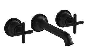 VitrA Origin Classic Wall Mounted 3-Hole Basin Mixer - Matt Black